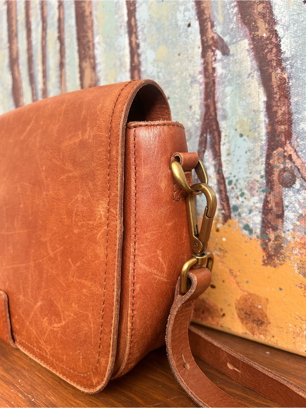 $15 in a bundle Madewell Transport Flap Bag English Saddle leather - Picture 2 of 14